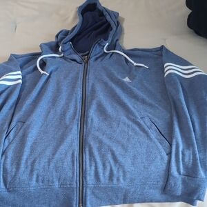 adidas Women’s Heather Blue Full-Zip Hooded Jacket